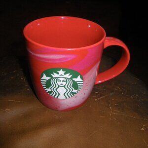 2024 Starbucks Mermaid Logo Red & Pink Marbled 11 oz. Collector Coffee Mug